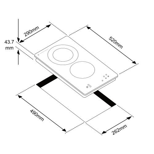 telemax domino bnd 032 dimensions